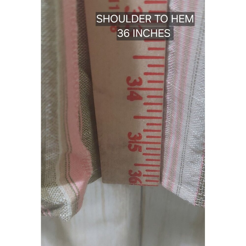 NWT Voy Striped Green & Pink Ruffle Sleeve Tiered Dress Size Small - Picture 7 of 8